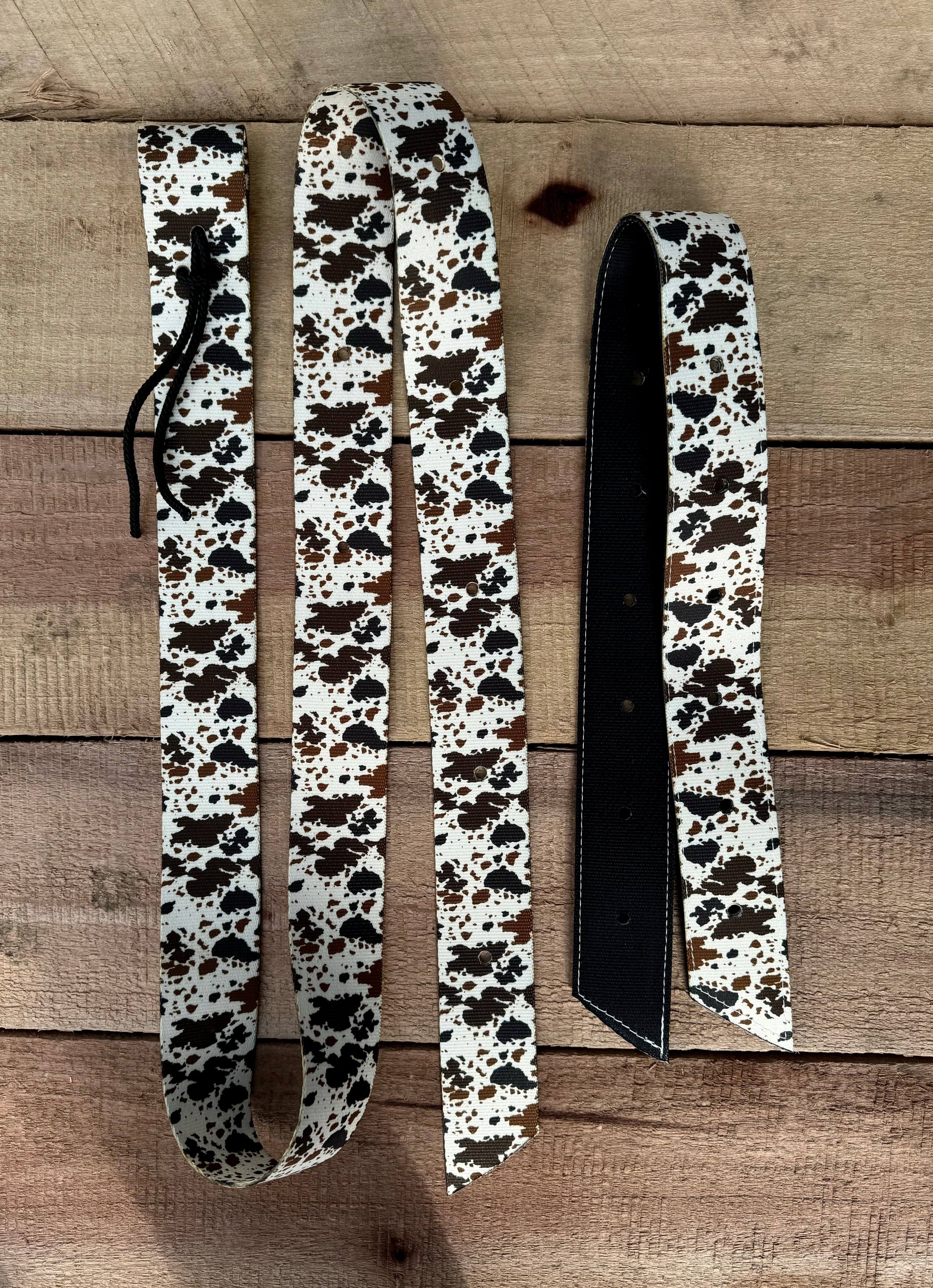 Brown Cow Print Latigo & Off-Billet Sets