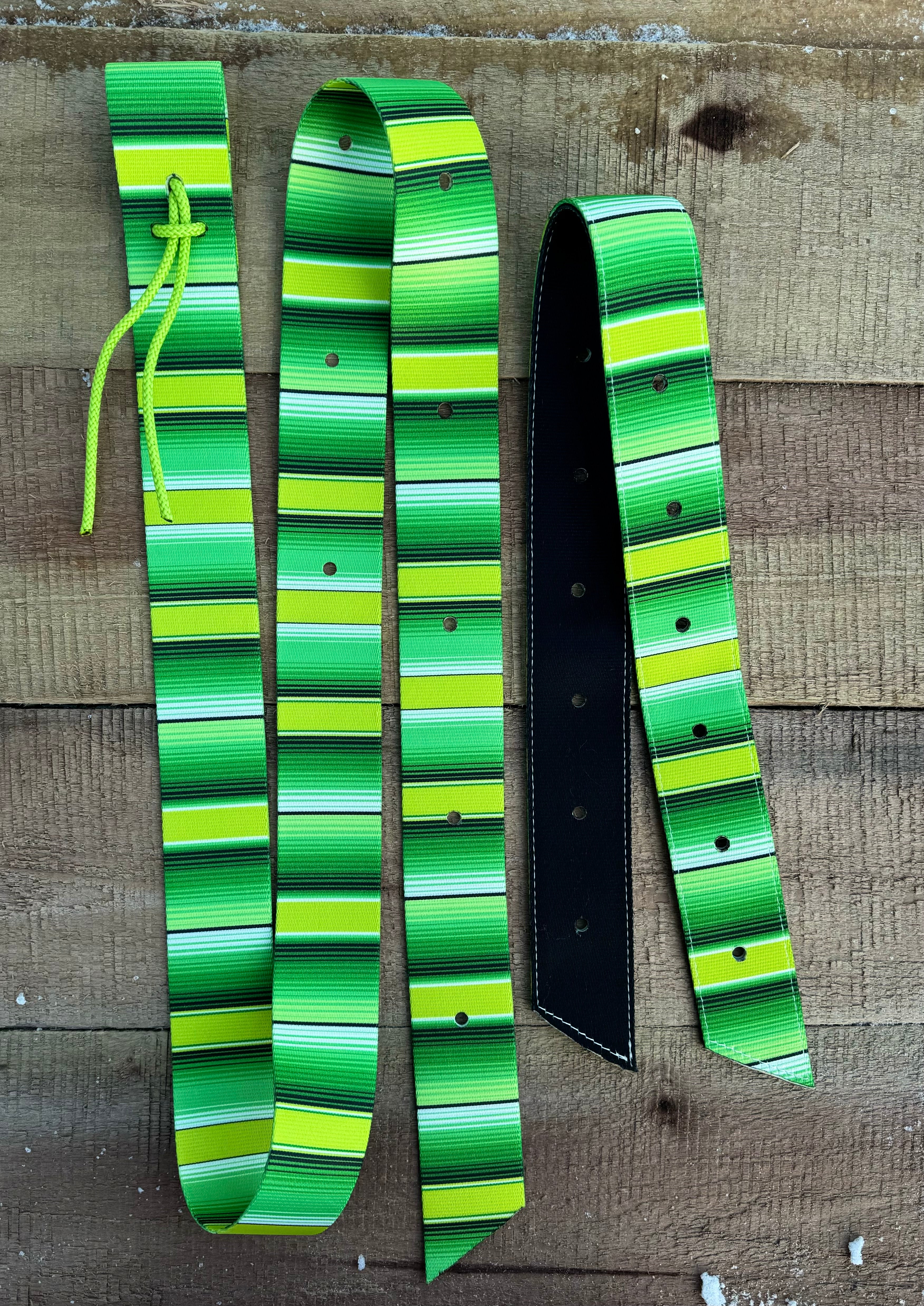 Lime Green Serape Latigo & Off-Billet Sets