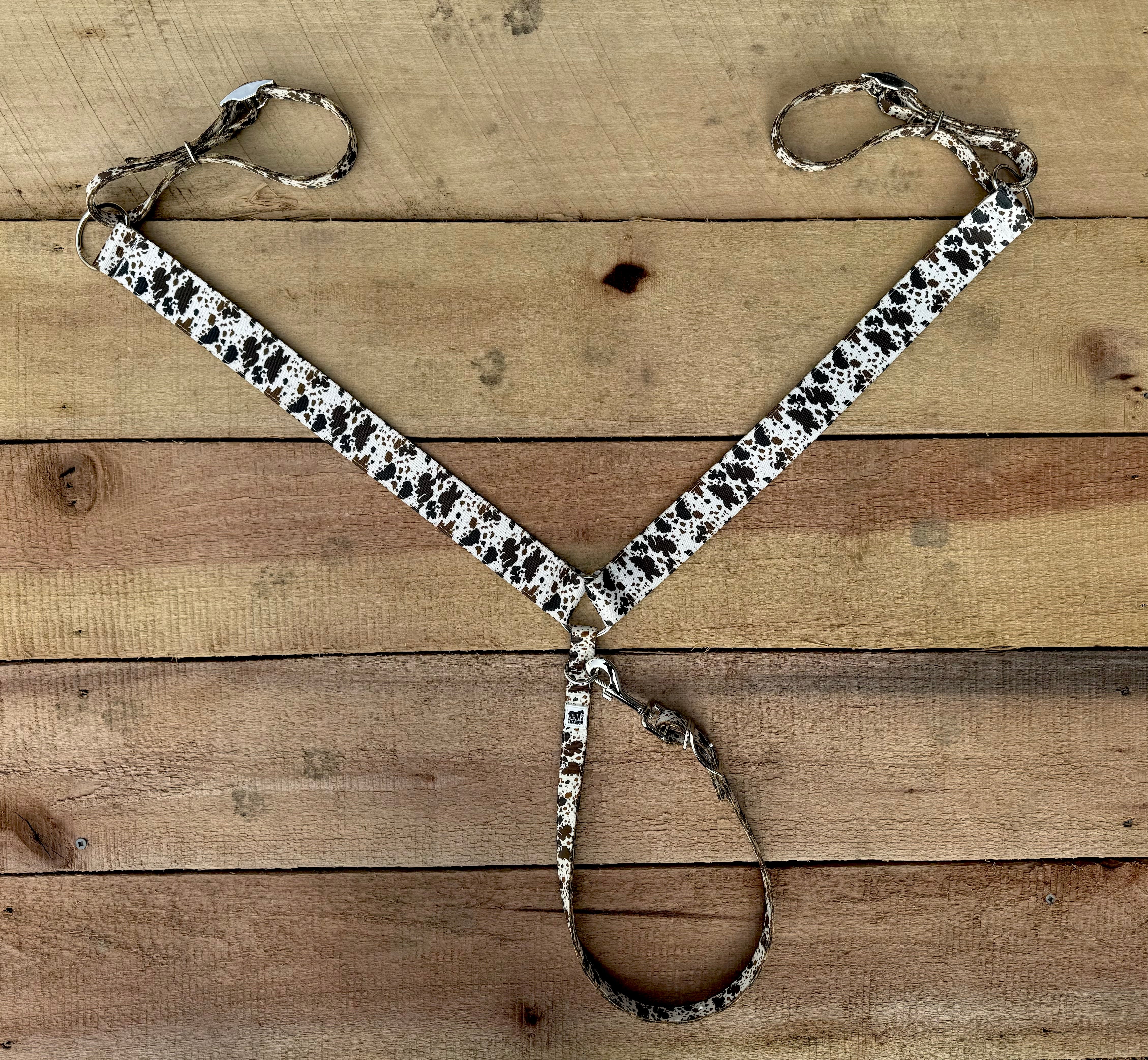 Brown Cow Print 1” Wide Breast Collars