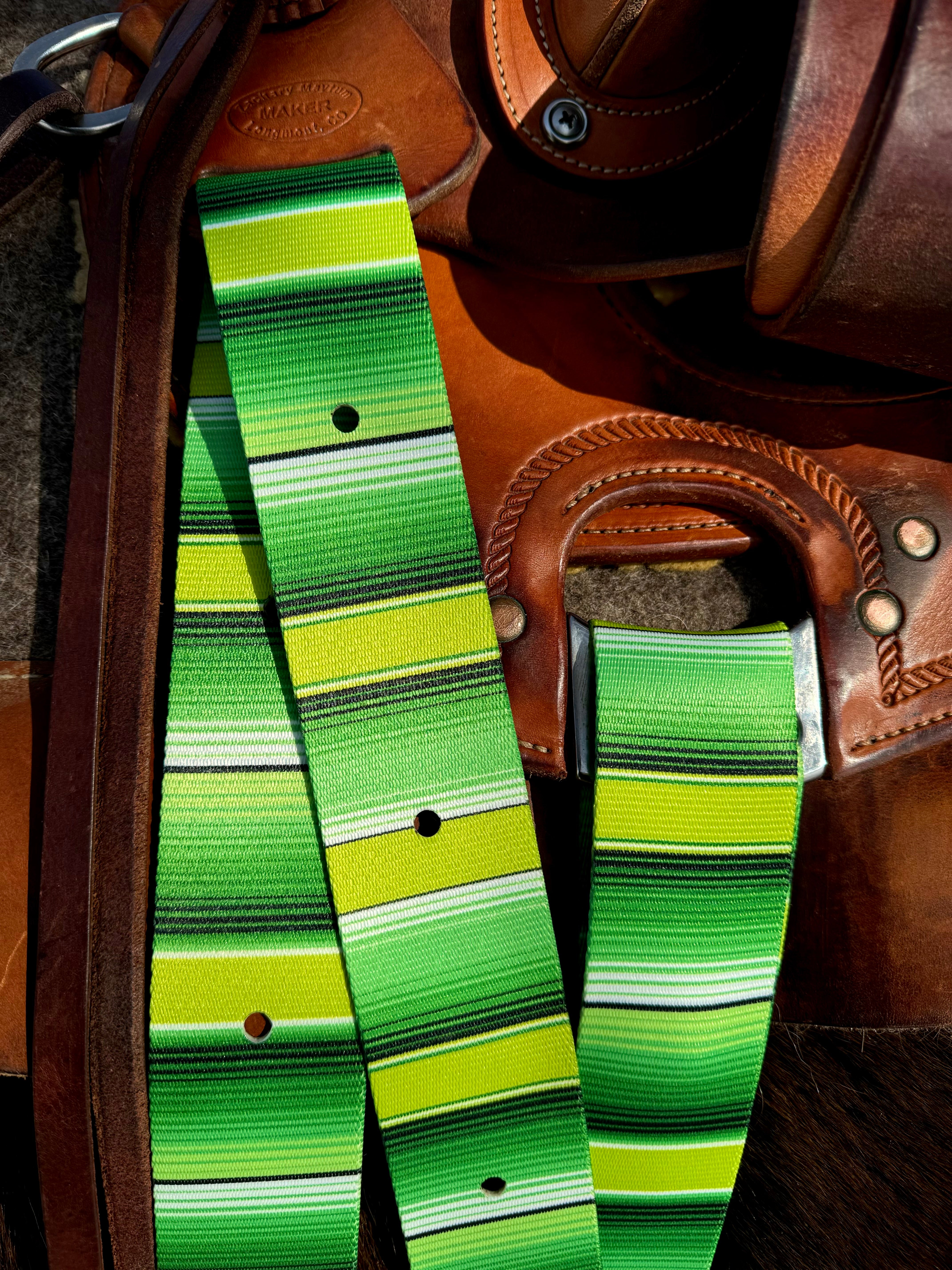 Lime Green Serape Latigo & Off-Billet Sets