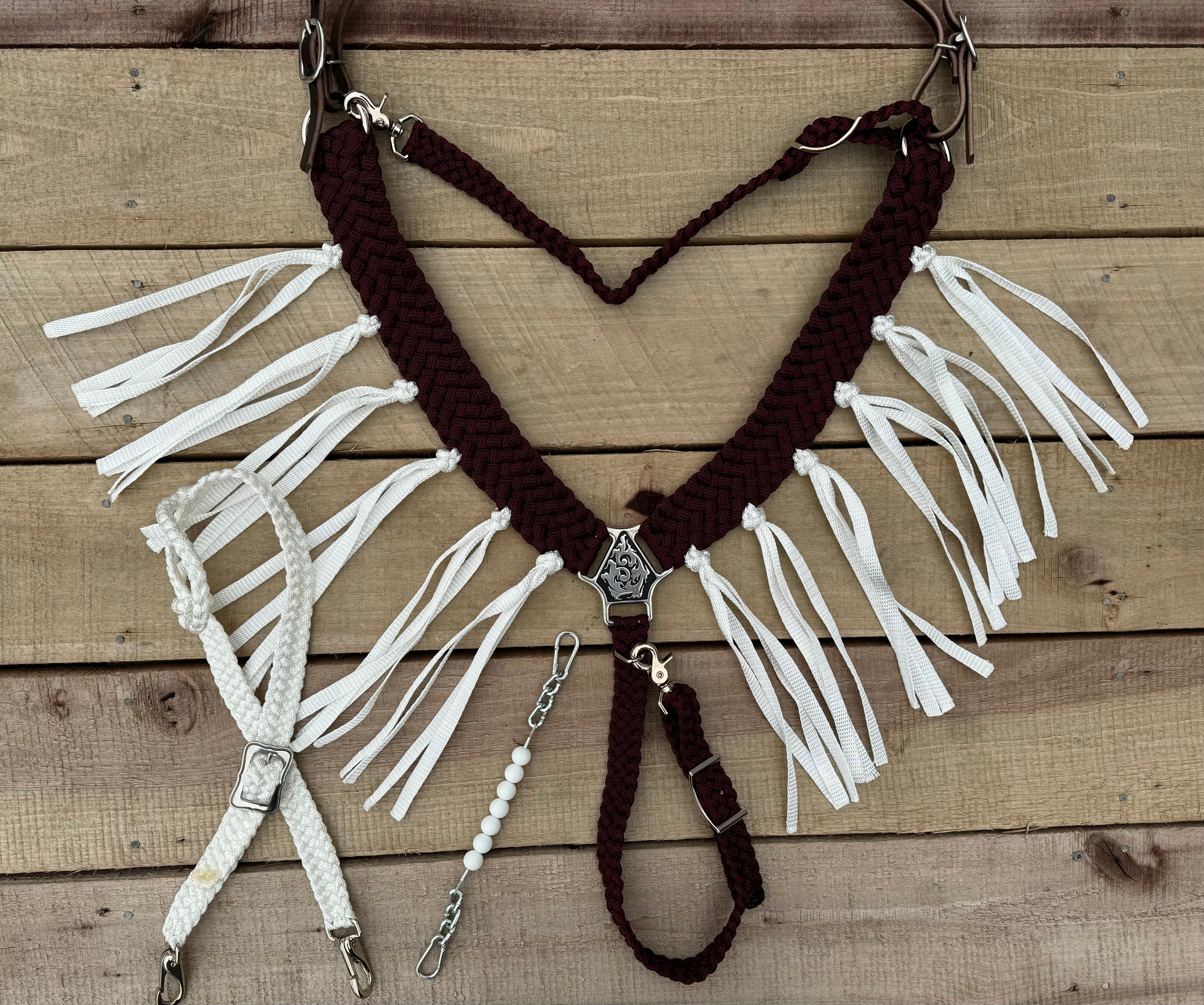 Maroon & White Tack Set